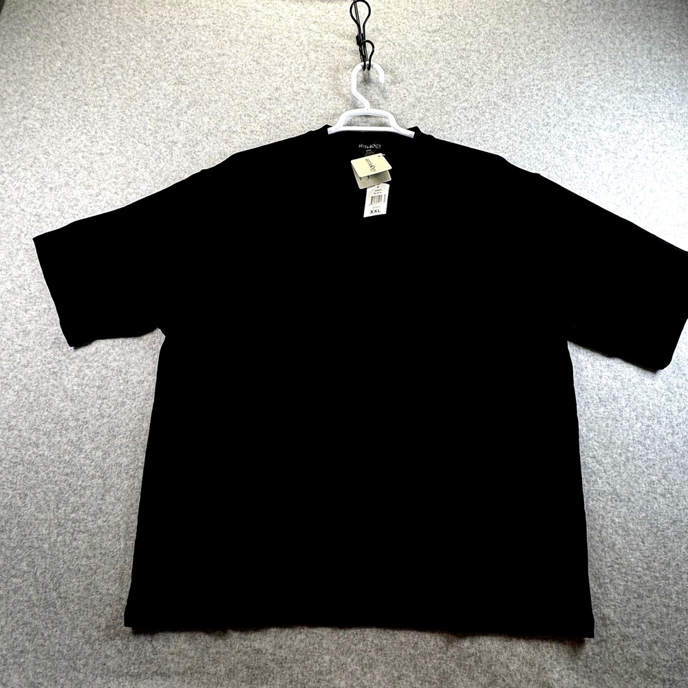 Anthology Silk /Cotton Black Ribbed Short Sleeve Pullover Men's XXL New